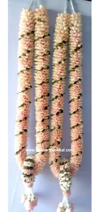 RPG001 – Baby Pink Rose Petals with Green Leaf – 1 Pair